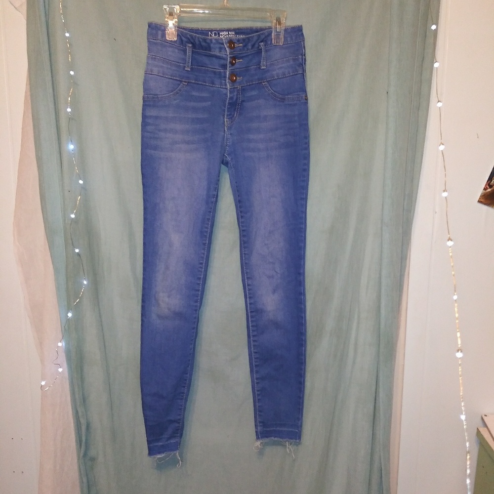 HIGH WAISTED SCULPTING SKINNY BLUE JEANS